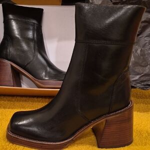 ASOS Black Heeled Leather Boots